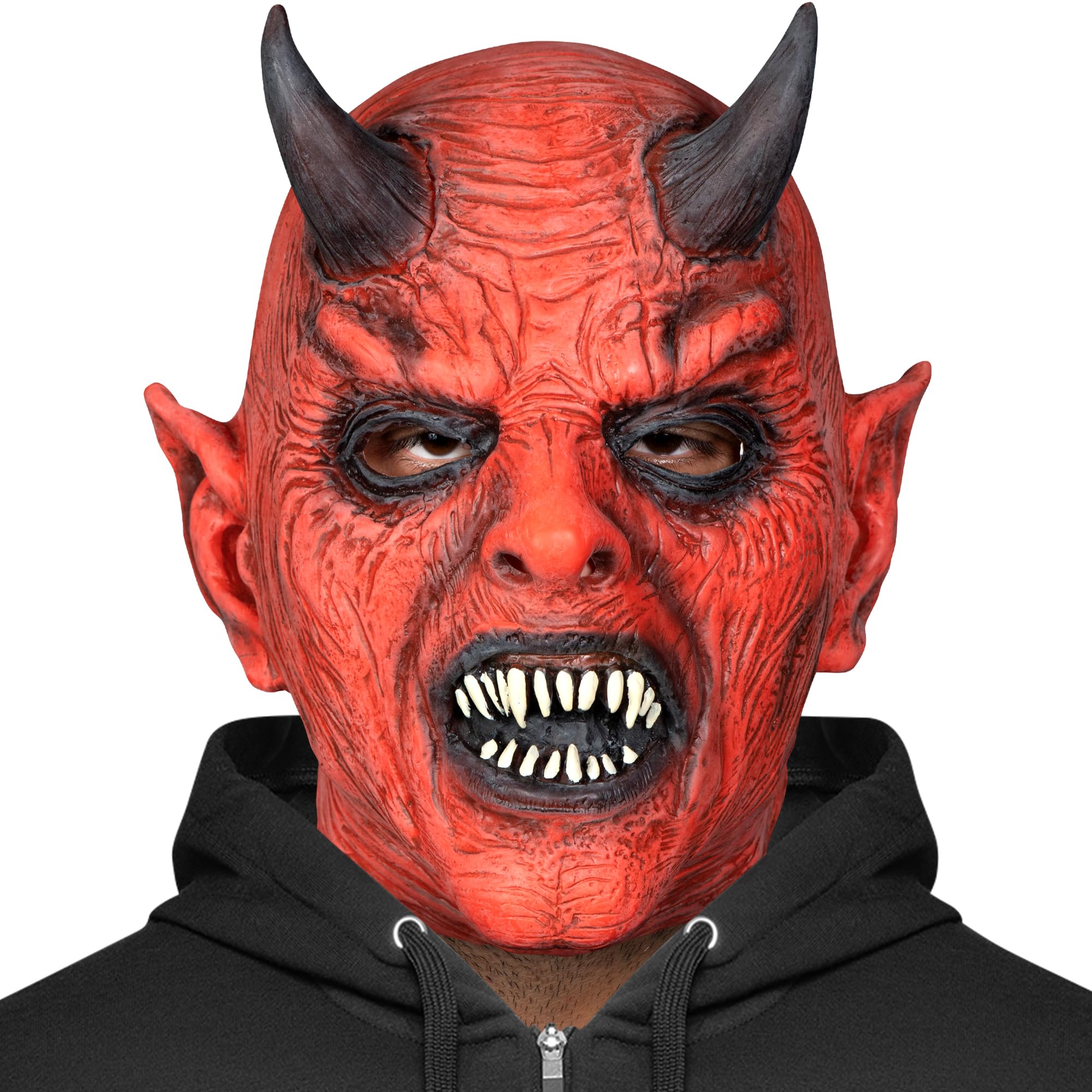 Zadin Algol Devil Mask - Latex Headgear for Halloween Fright Decoration - Demon Face Mask