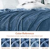 EHEYCIGA Fleece Blanket 130x165cm Mineral Blue Soft Microfiber Throw view 6