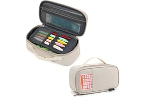 XQXA Large Capacity Pencil Case Multi-Slot Pencil Pouch Durable Pencil Box Portable Makeup Bag with Handle for Office