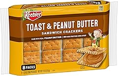 Keebler Sandwich Crackers, Single Serve Snack Crackers, Lunch Snacks, Toast and Peanut Butter, 11oz Tray (8 Packs)