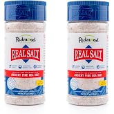 Redmond Real Salt - Sea Salt, Natural Unrefined Fine, 10 Oz Shaker (2 Pack) | Fine sea salt shaker, natural unrefined gluten free salt for daily table salt use. Pure sal de mar, real seasalt