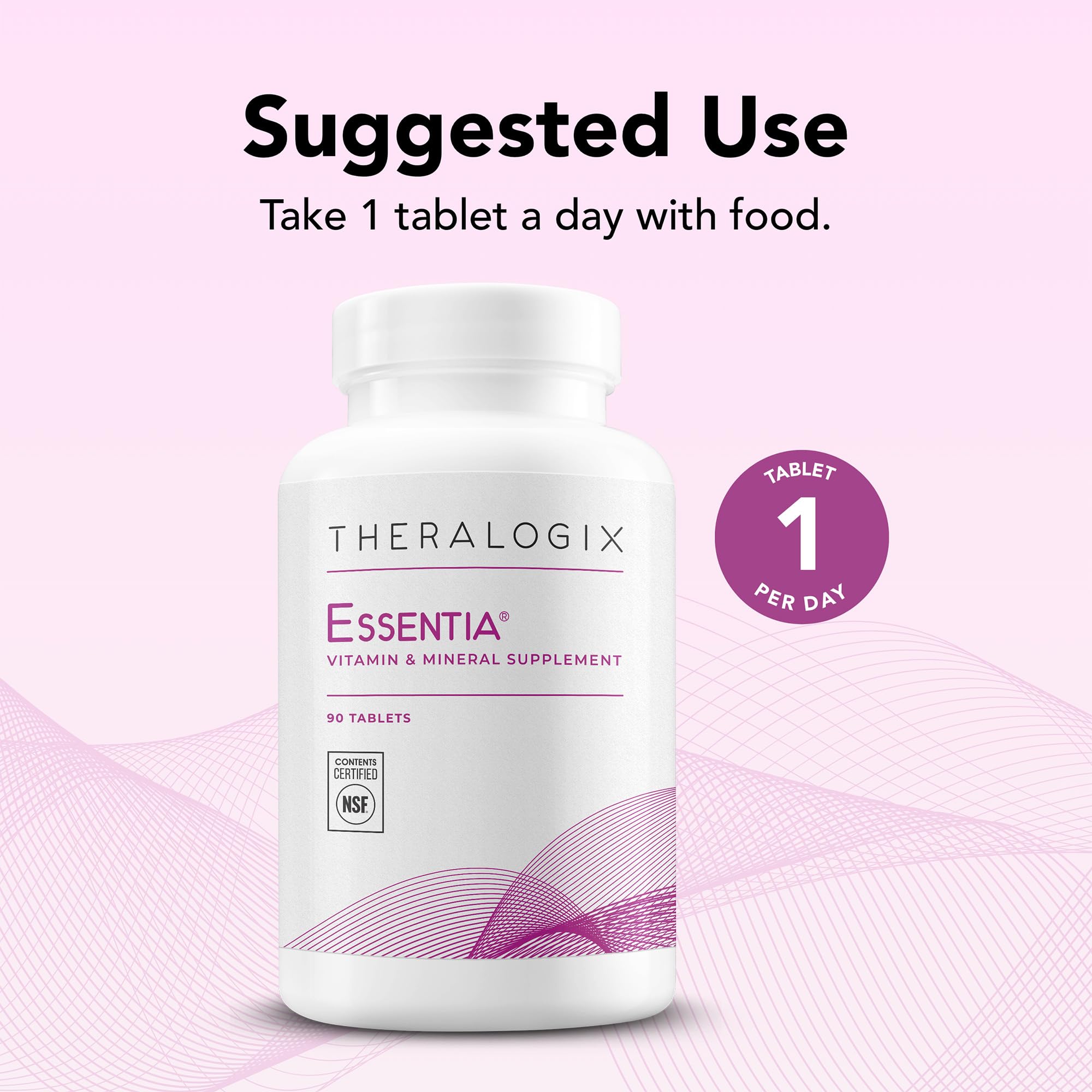 Theralogix Essentia Multivitamin for Women - 90-Day Supply - Women's Daily Multivitamin - Supports Immune Health & Bone Health - Includes Vitamin C, Vitamin D, Zinc & More - NSF Certified - 90 Tablets
