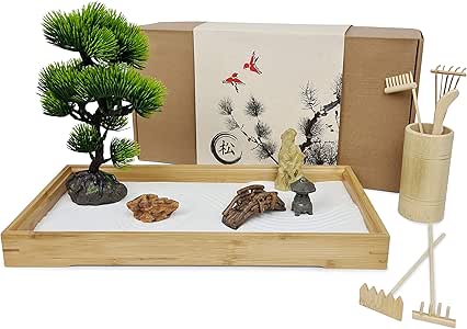 Amazon.com: Japanese Zen Garden for Desk - Extra Large 16" x 8" Bamboo