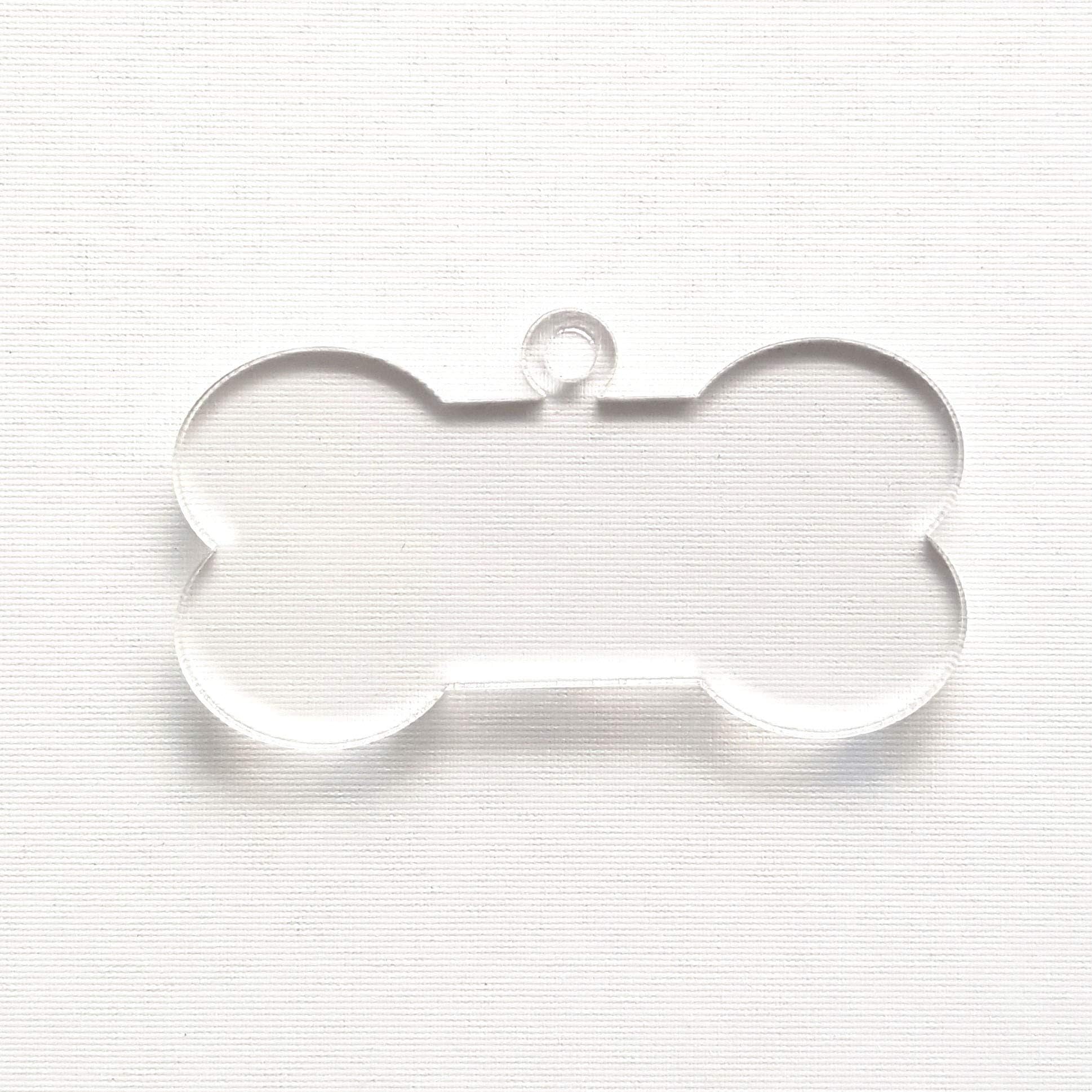 25 Acrylic Keychains Blank Dog Bone SOTO Clear 1/8" Thick (Optional Key Ring) (3")