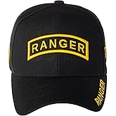 Artisan Owl U.S. Army Ranger Embroidered Logo Baseball Cap - Adjustable Hook and Loop Closure (Black)