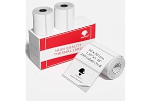 Memoqueen 3 Roll Thermal Sticker Labels for M110S/M221/M220/M120/M200/M110 Label Makers,1.97"x1.18"(50mm*30mm),Multi-Purpose Labels for Bussiness,Barcode,Home,230 Labels/Roll,Black on White