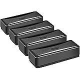 Amazon Basics White Board Eraser, Dry Erase Whiteboard Erasers for Office, Home and Classroom, Black, 4-Pack