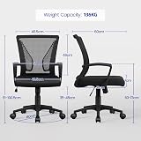 Yaheetech Adjustable Ergonomic Mesh Office Chair with Armrests - Black view 3