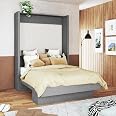 Amazon.com : Oakland Living Easy-Lift Queen Murphy Wall Bed in Grey ...