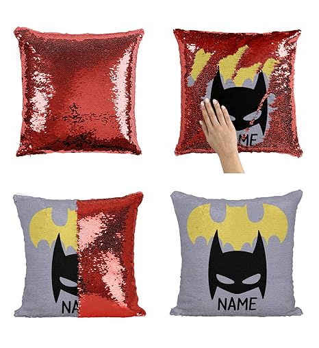 Buy Custom Name Superhero Boy Sequin Pillow Superhero