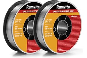 RUMVITA Flux Core Welding Wire .035, E71T-GS 035" -Diameter Flux Core Mig Wire,10-Pound Strong ABS Plastic Spool with Low Splatter Welding Wire 2PCS