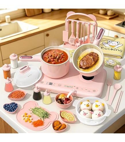 Amazon.com: Gotoofun Kid Cooking Sets Real Mini Kitchen, Food