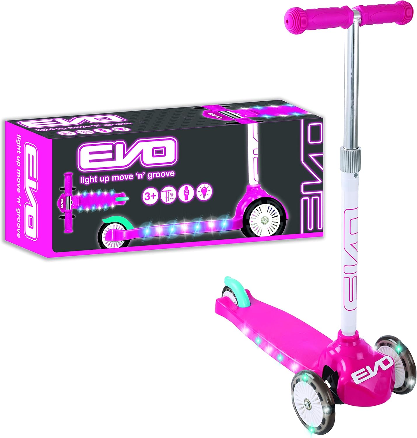 full light up pink scooter