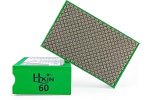 HXIN Diamond Hand Polishing Pad Diamond Sanding Block Foam Backed Diamond Sponge Sanding Pads for Wet or Dry Grinding polishing for Granite Marble Stone Tile Glass Ceramic (1, 60# Square)