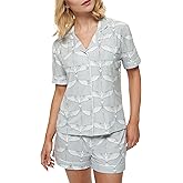 Pop & Plum Soft Cooling Viscose Bamboo Pajamas for Women, Comfy PJs, Matching Button Up Pajama Shorts Set, Super Soft Pajamas