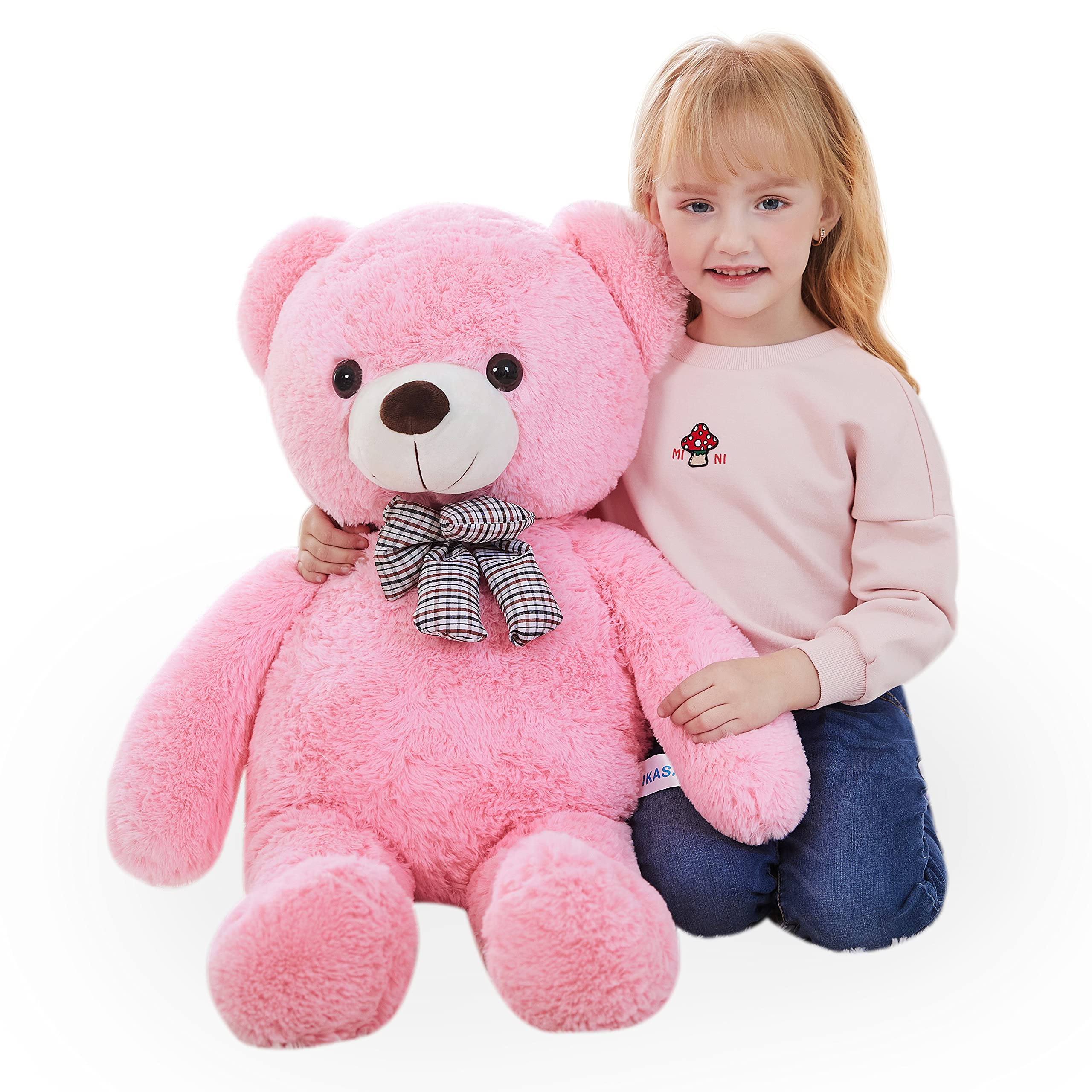 IKASA Giant Teddy Bear Soft Toys Stuffed Animals (78cm, pink)