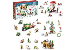 YZYVIOW Christmas Advent Calendar for Kids, 1122 PCS Building Blocks 24 Days Countdown Calendar Toys for Kids, Per 6 in 1 Big Christmas Building Toys, Perfect Christmas Gifts Idea for Boys & Girls