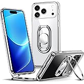 Shields Up for iPhone 17 Pro Max Case with Stand, Phone Case Clear with Double Ring Holder [Adjustable & Foldable] Shockproof Protective Cover for iPhone 17 Pro Max 6.9 inch - Clear