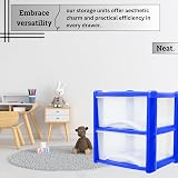 Neat. 2-Drawer See-Through Plastic Storage Unit Blue 40x39x39 cm view 4