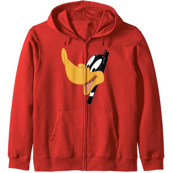 Amazon.com: Looney Tunes Daffy Duck Big Face Zip Hoodie