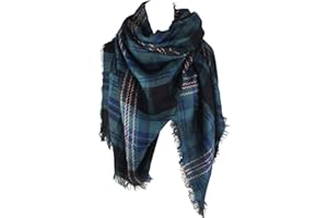 VIVIAN & VINCENT Women's Fall Winter Scarf Classic Tassel Plaid Tartan Warm Soft Chunky Large Blanket Wrap Shawl Scarves