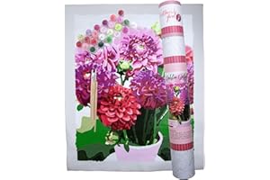 Pink Picasso Kits Botanical Floral Paint by Number for Adults | DIY Canvas Painting Kits Color by Numbers As Seen On Shark Tank | Dahlia Delight 16x20 - Paint Kit Set