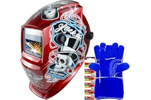 JustHot Welding Helmet Auto Darkening Welding Hood Solar Powered True Color Welding Mask 4/9-13 Adjustable Shade for Tig Mig Arc Weld Plasma Cut Grinding (JH-GD15R)