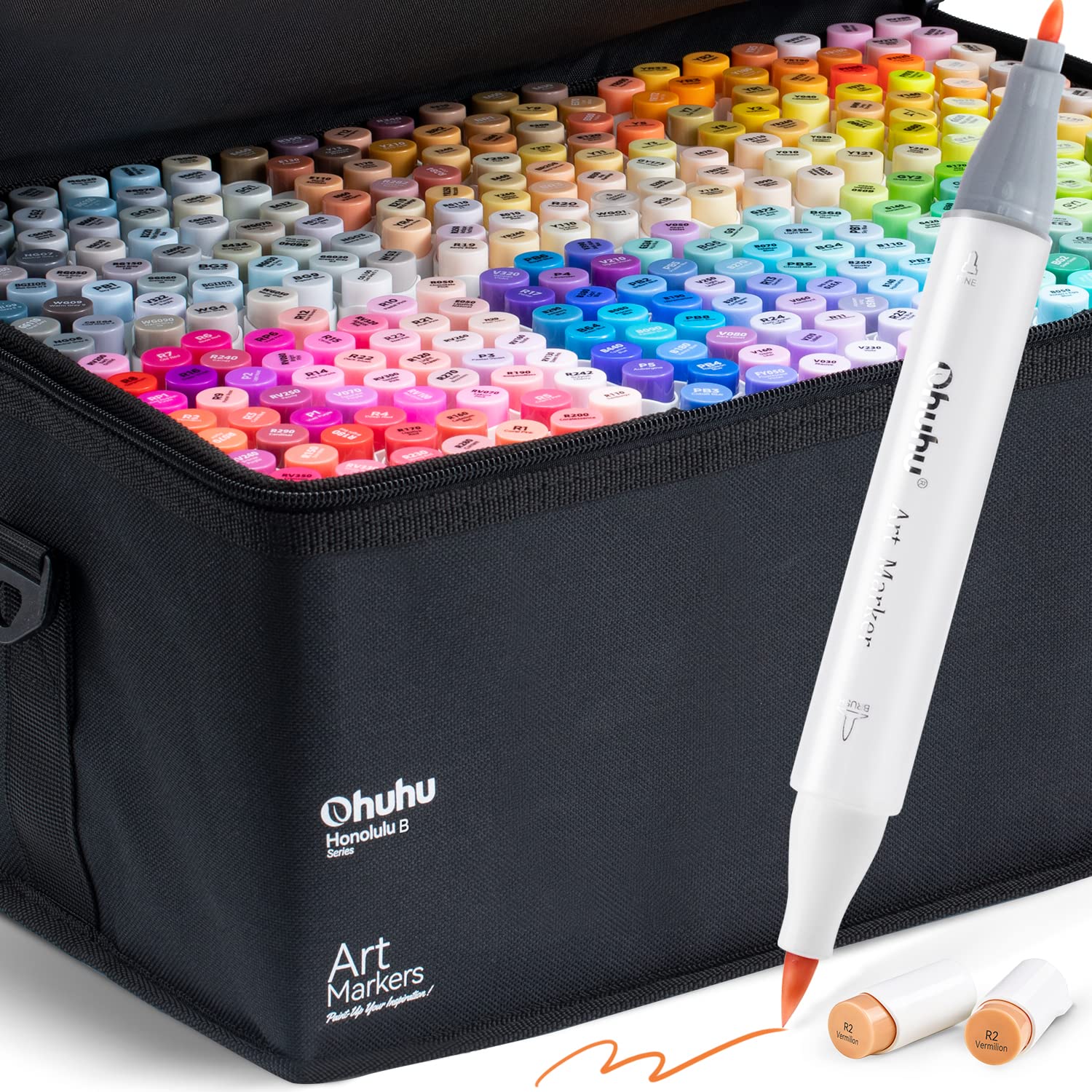 Ohuhu Refillable 320 Colors Alcohol Markers Brush