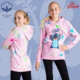 Disney Stitch Hoodie for Girls Teens Pink Splatter 7-8 Years view 5