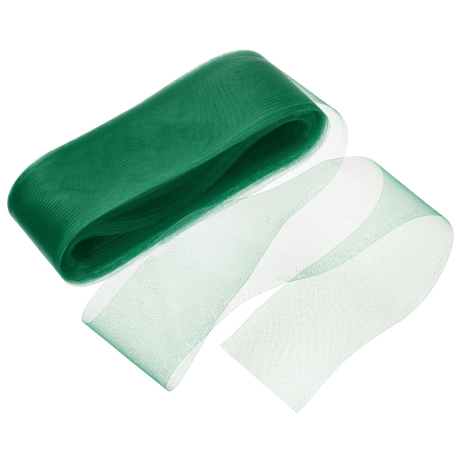 M METERXITY Stiff Horsehair Braid 4 Inch Wide 50 Yards Soft Polyester Horsehair Braid Roll for Wedding Dress/Dance Formal Dress Accessories/Skirt Boning Sewing Shaping [Dark Green]