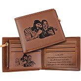 awofer Custom Wallets for Men Personalized Wallets Engraved Wallet, Leather Photo Wallet for Men, Perfect Gifts for Husband,Dad,Son,BF,Friend