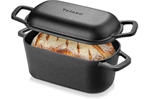 Velaze 3.6QT Dutch Oven for Bread Baking,Oval Cast Iron Bread Oven with lid and Dual Handles，Oven Safe to 500°F for Homemade 