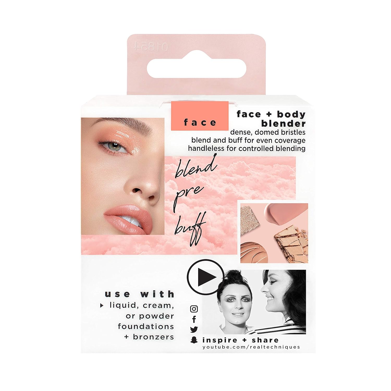 Real Techniques Professional Foundation Makeup Brush, For Even Streak Free Application, Packaging May Vary: Beauty