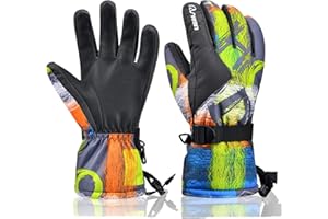 RunRRIn Ski Gloves, Waterproof Snow Gloves -30℉ Winter Gloves for Cold Weather, Warm Snowboarding Gloves - for Men, Women, Kids, Boys and Girls