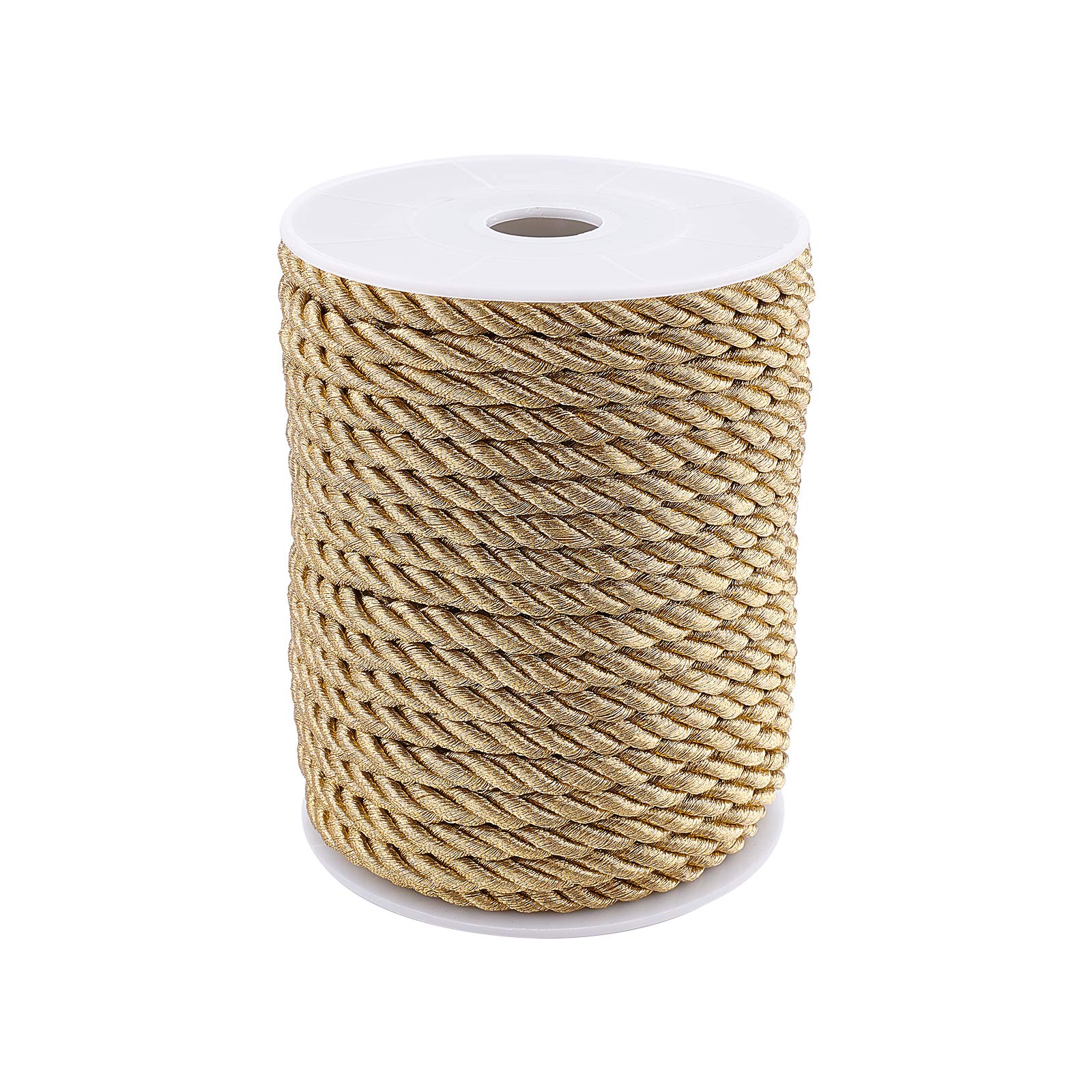 PH PandaHall 18Yards 5mm Twisted Cord Rope Nylon Twisted Cord Trim Thread String for Curtain Tieback Gift Bags Rope Handles Handbags Handles and DIY Craft Making, Dark Goldenrod