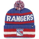47 NHL Unisex-Adult Officially Licensed Primary Logo Bering Sport Knit Cuffed Pom Beanie Cold Weather Hat (New York Rangers Blue)