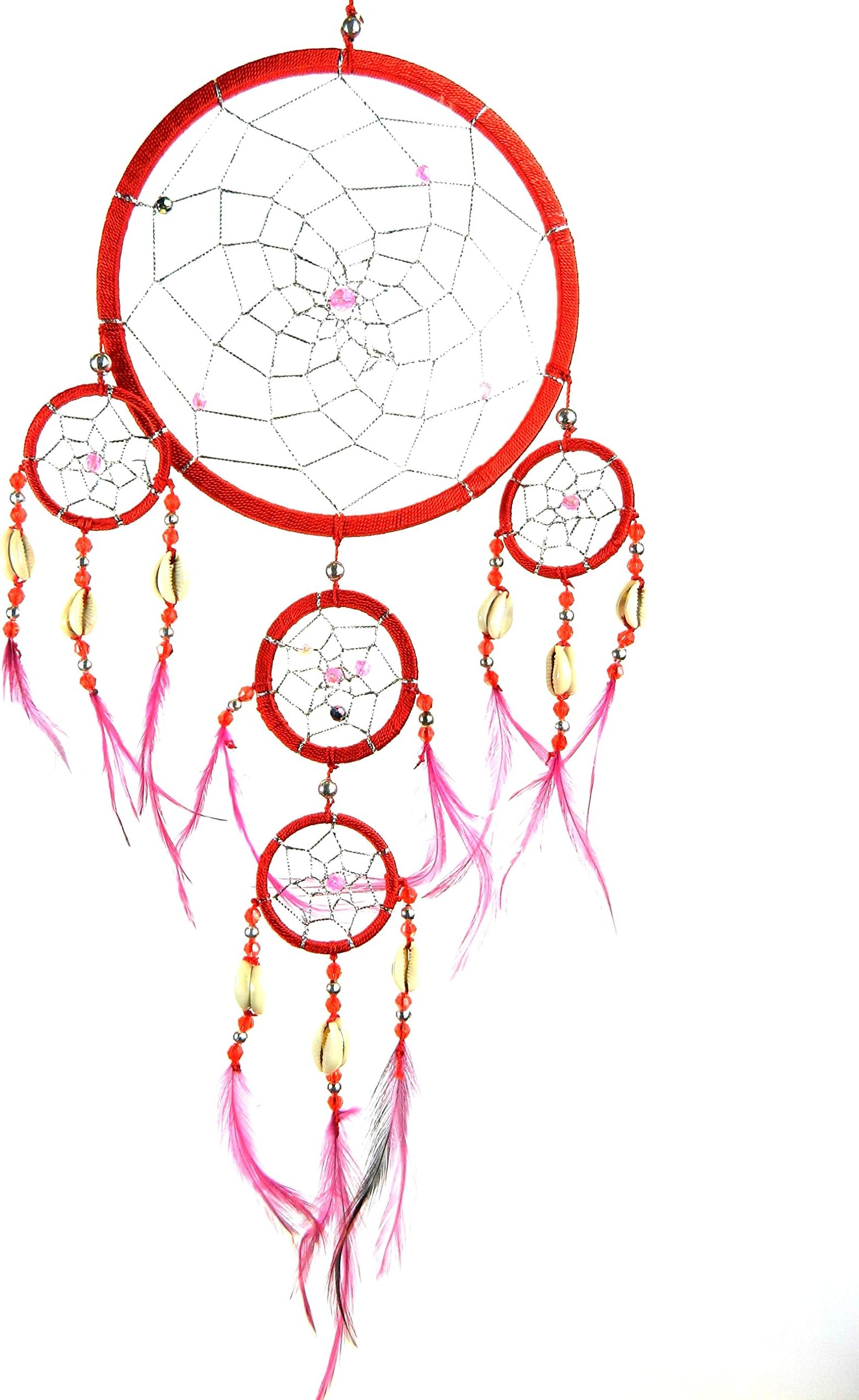 Bali unbrandedRed dream catcher silver web shell dreamcatcher FAIR TRADE boys girls