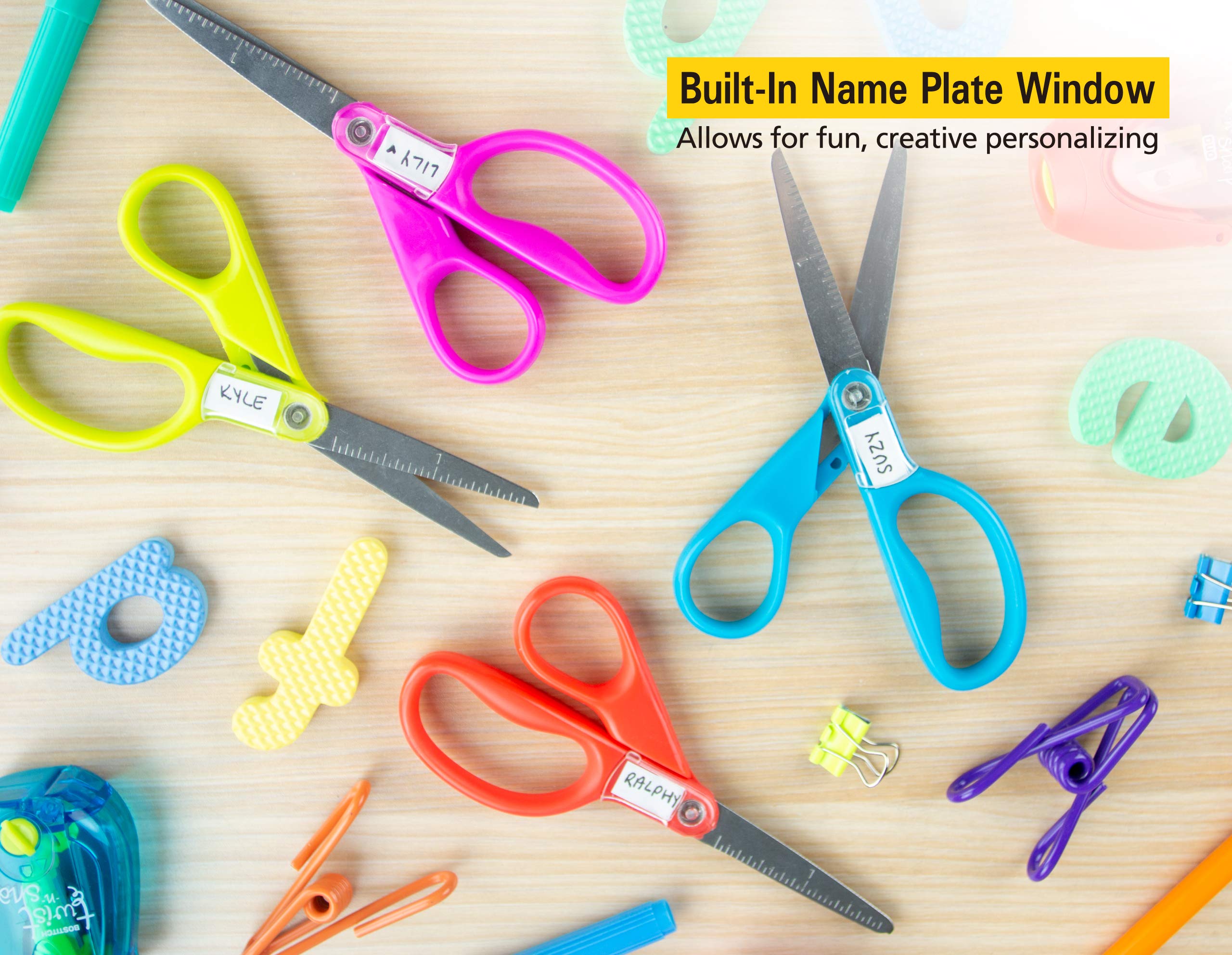 Stanley Minnow 5-Inch Pointed Tip Kids Scissors, 8 Pack, Assorted Colors (SCI5PT-8PK)