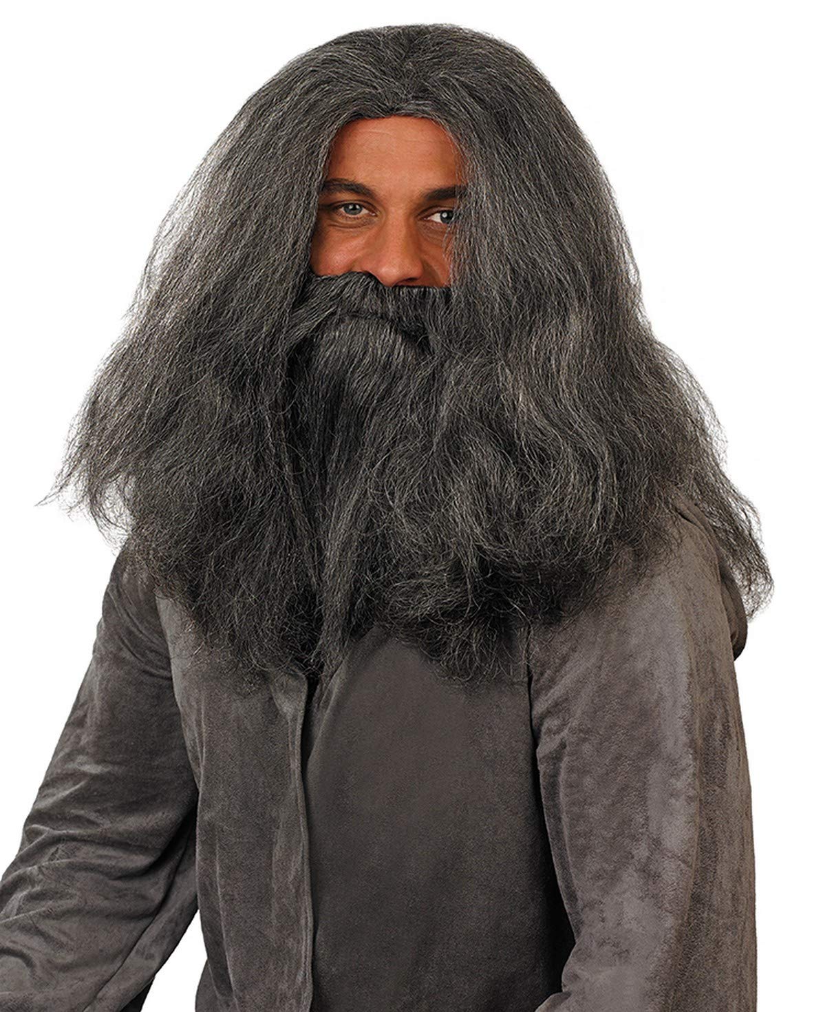 Fun Shack Wizard Beard Wig Grey Costume Accessory for Men - Fancy Dress Wig and Beard Set for Themed Parties, One Size