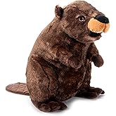 The Petting Zoo Beaver Stuffed Animal Plushie, Gifts for Kids, Earth Keeperz Wildlife Animals, Zoologee Brown Beaver Plush Toy, 12 inches