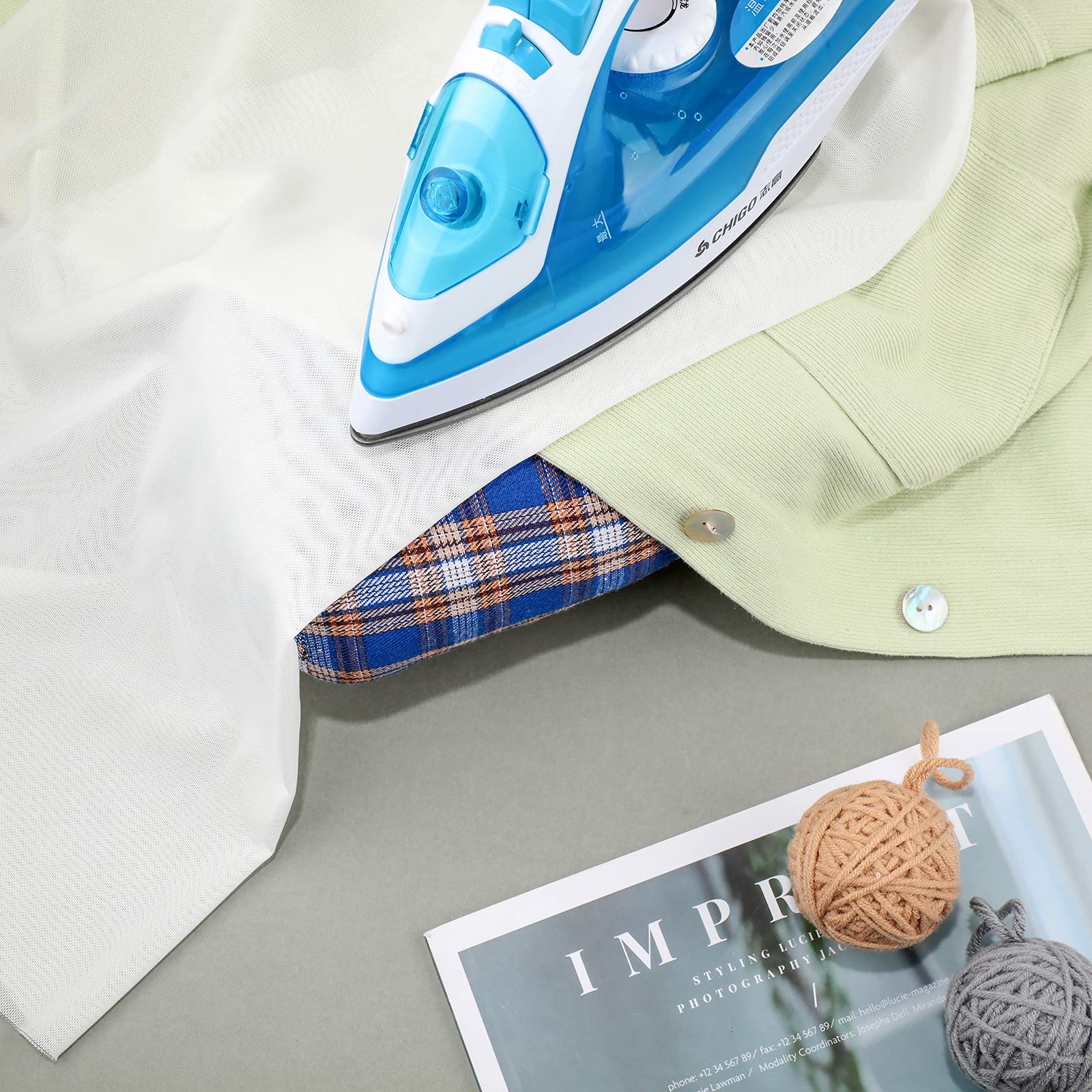 Tegeme 2 Pcs Pressing Cloth for Ironing Silk Organza Cloth Pressing for Iron 20 x 30 Inch Fabric Press Clothing Sewing and Ironing Fabric Protector Press Tool