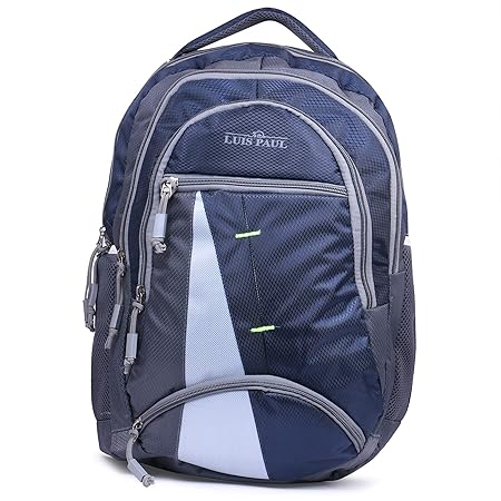 LUIS PAUL Unisex Polyester School, Laptop Bag, Casual Travel Bagpack Blue