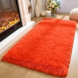 Aspire Homeware Rug 50x80cm Rust Fluffy Non Slip Shag Area Rug view 2