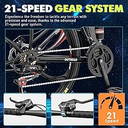 Max4out 26 Inch Folding Mountain Bike, 21 Speed