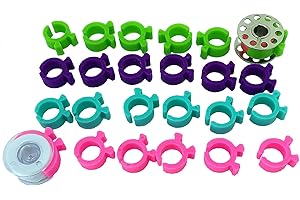 PeavyTailor Bobbin Holder 24Pcs Bobbin Clips Spool Huggers for Sewing Machines Thread Organizing. The Bobbin Clamps, peels Thread Huggers are Sewing kit Organizer to Avoid unwinding Thread Tails.
