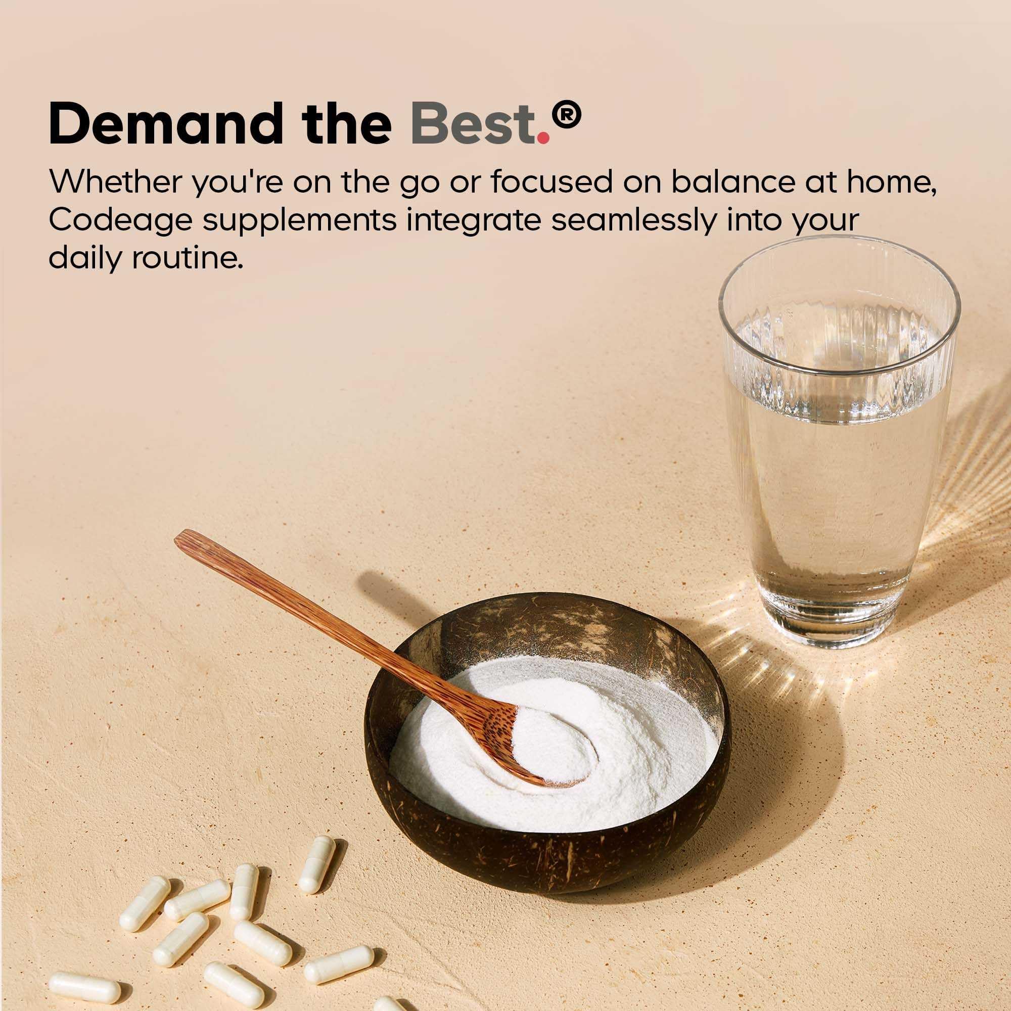 Codeage Multi Collagen Peptides Powder + Probiotics Black Edition, Vitamin C, Hyaluronic Acid Powder Supplement, Grass-Fed, Hydrolyzed, Zero Carbs, Type I, II, III, V & X, Unflavored, 10.58oz