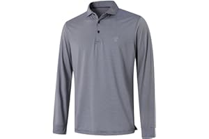 M MAELREG Short and Long Sleeve Polo Shirts for Men Dry Fit Performance Moisture Wicking Sport Pin Striped Mens Golf Shirts