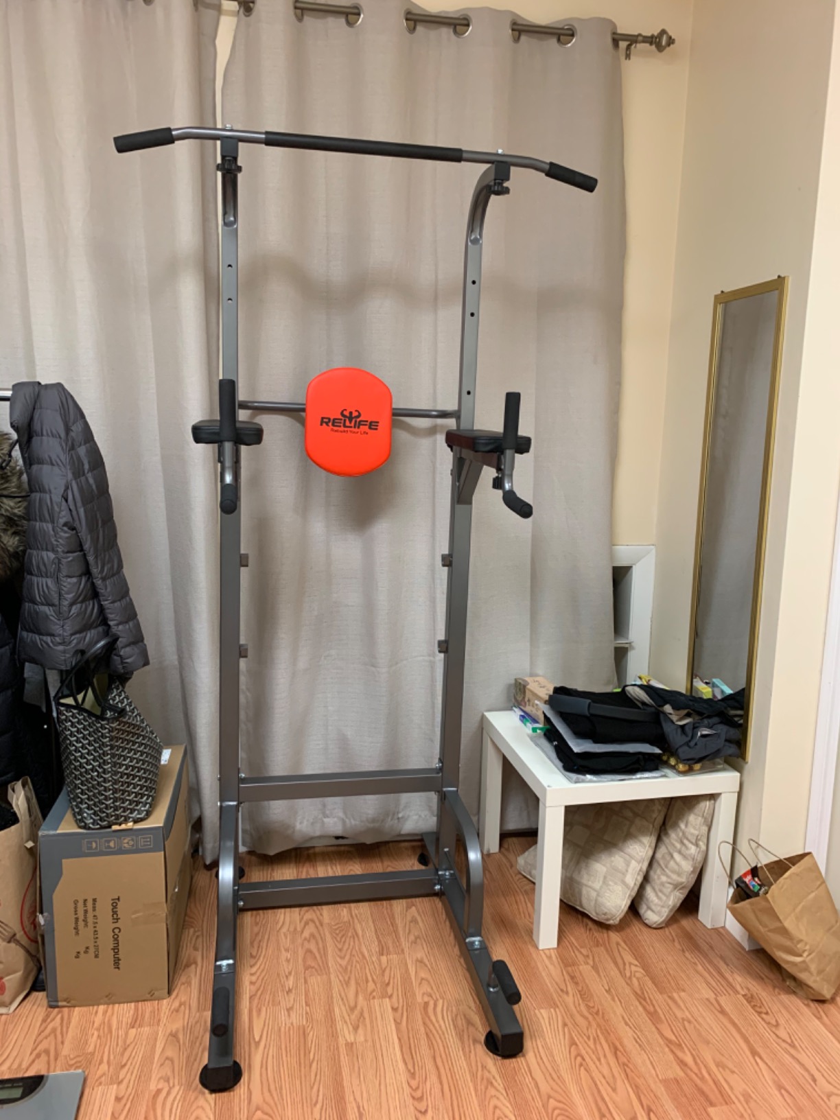 RELIFE REBUILD YOUR LIFE Power Tower Workout Dip Station for Home