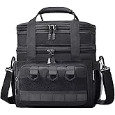 JOINGO Tactical Lunch Box for Men Women-Insulated Leakproof Lunch Bag with Adjustable Shoulder Strap, Durable Expandable Cooler Bag for Work Office Travel Camping Hiking, Large Meal Pail Adults(Black)