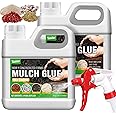 Mulch Glue - 0.5 Gallon / 64oz Mulch Adhesive Pea Gravel Binder for Landscaping, Landscape, Garden - Ready to Use Spray, Concentrate Mulch Stabilizer for Bonding Rock, Bark, Sand, Gravel Glue and Lock